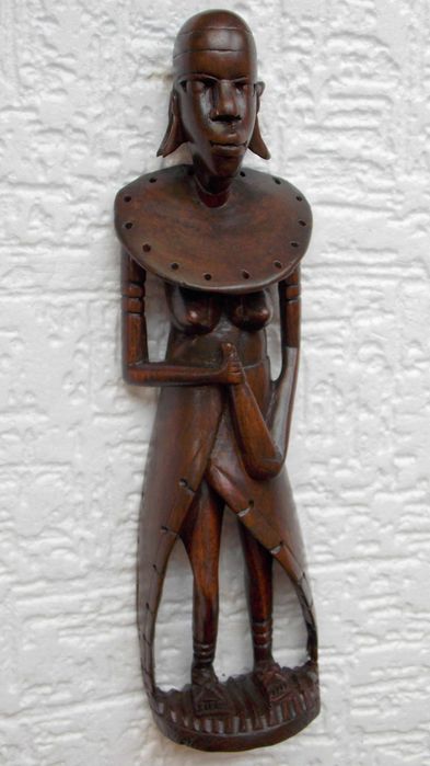 statueta unicat lemn 33 cm arta africana antichitati colectie vintage