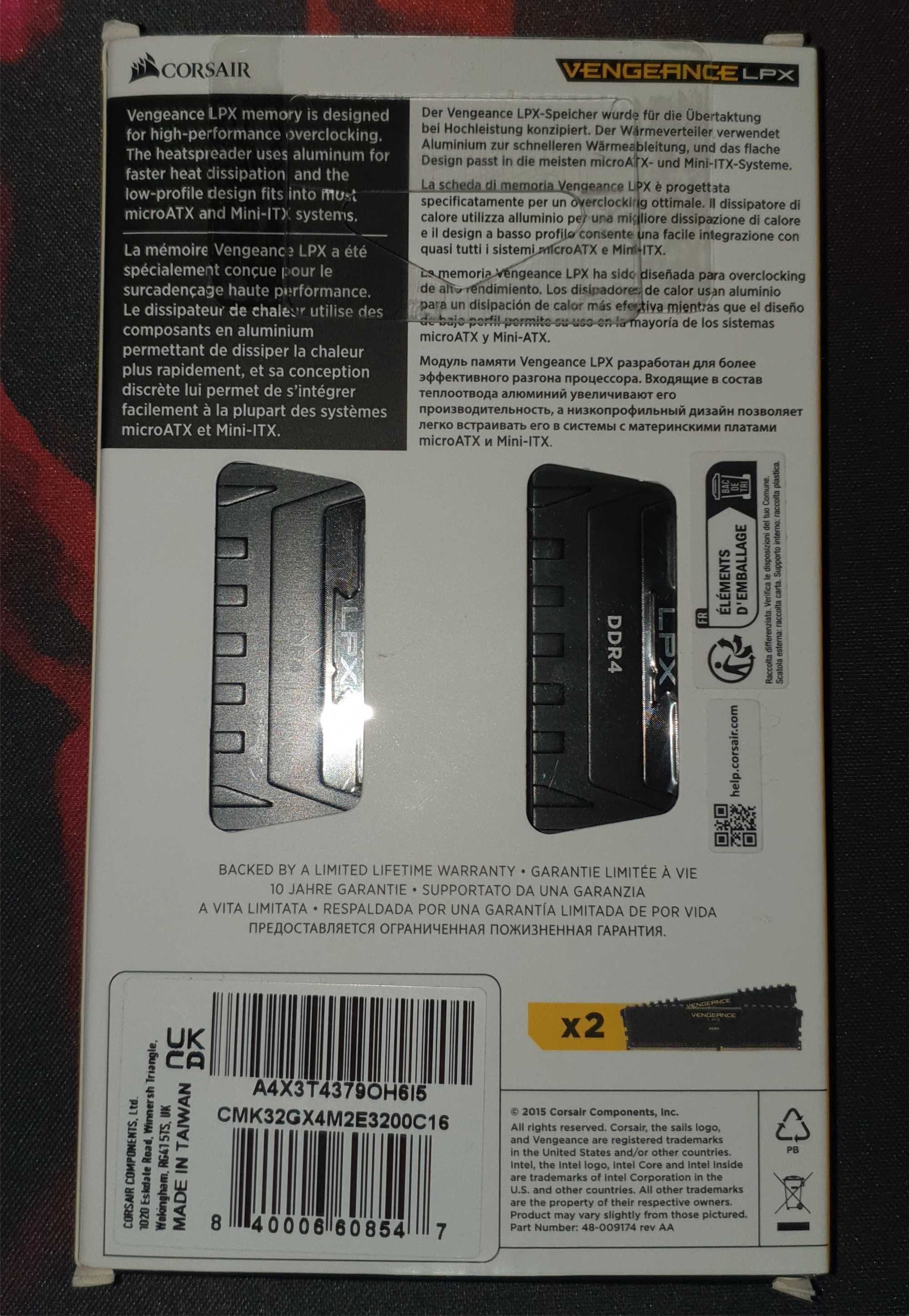 Kit Memorii DDR4 32GB  2x16gb 3200mhz Corsair Vengeance LPX