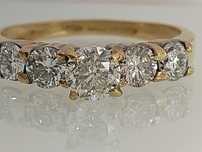 Inel aur 18k cu diamante 1,35ct certificat GIA