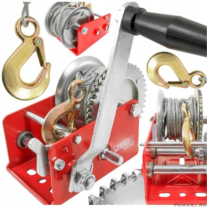 Troliu manual, vinci, 1133 Kg, 2 trepte, lungime calbu 10m, grosime