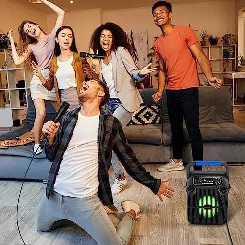 Нова Караоке машина с 2 микрофона Преносим Bluetooth високоговорител