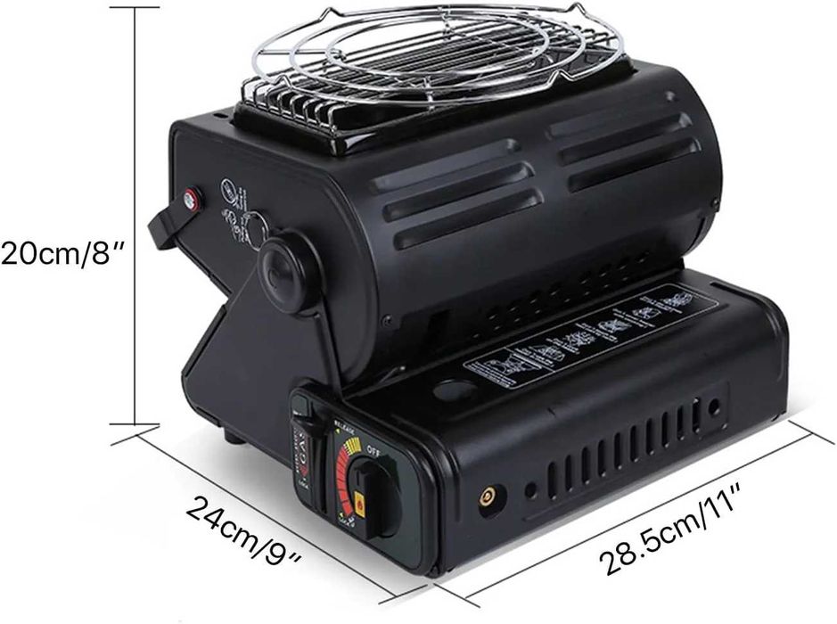 Преносим газов отоплител печка и котлон 2в1 за къмпинг, риболов, бус