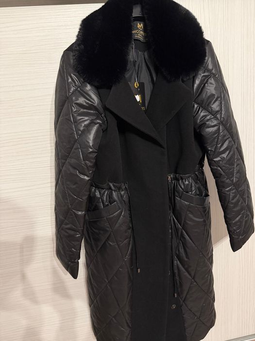 Palton parka  din fas si stofa