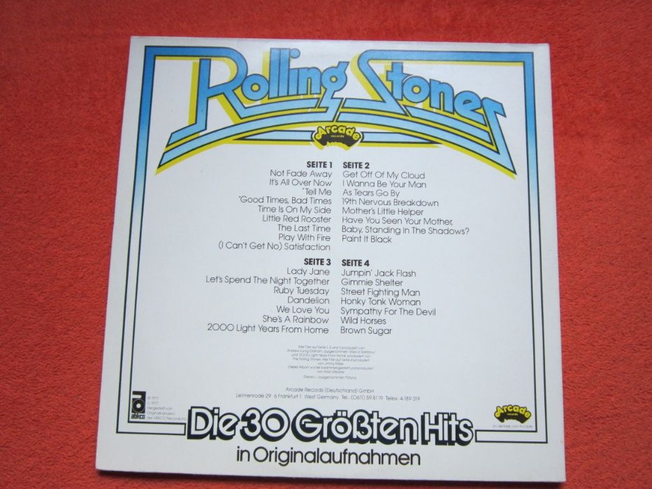 vinil Rolling Stones -Die 30 Hits In Originalaufnahmen-Germany'77