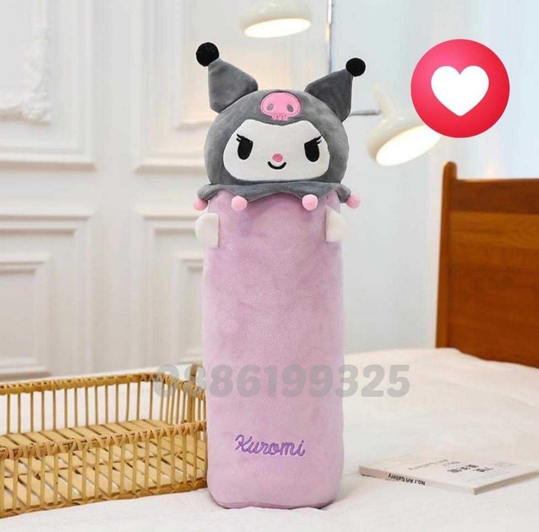 Плюшена играчка възглавница Hello Kitty Melody Kuromi, 55см