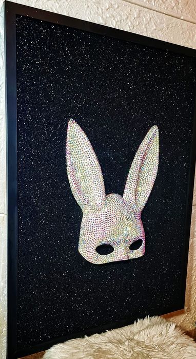 Tablou unicat 3D Deluxe PLAYBOY cu cristale tip Swarovski-75cm