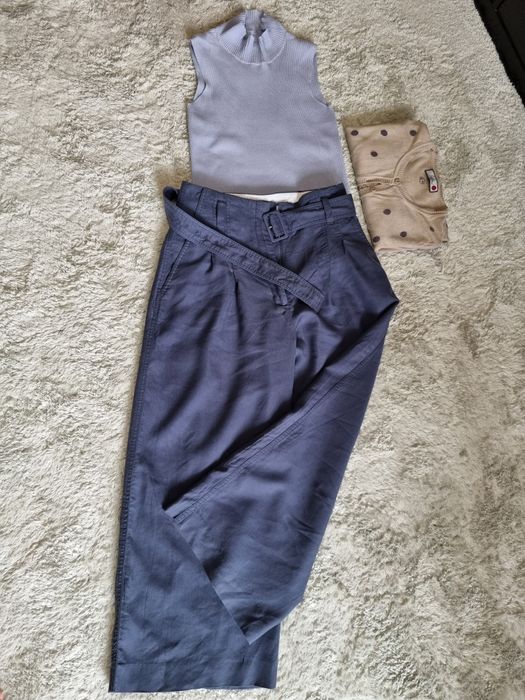 Pantaloni Mango, viscoza & bumbac, 38