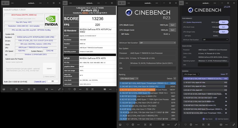 Sistem Calculator Gaming Ryzen 7 7800X3D, RTX 4070, 32GB RAM, 2TB M.2