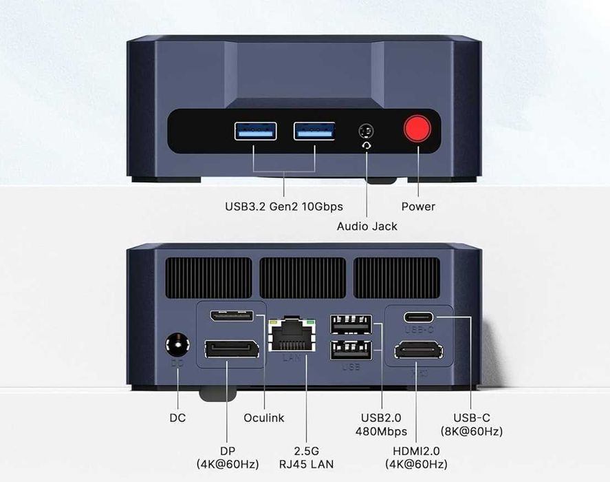 Mini Pc Gaming - Ryzen 16x5.1GHz, 8Gb Video, 32GB DDR5, Oculink