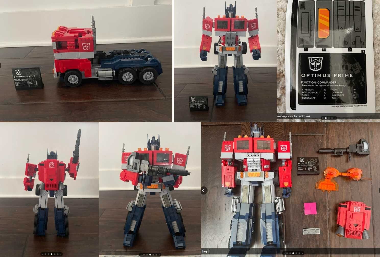 CUTIE TIP robot lego creator expert Transformers Optimus Prime 10302