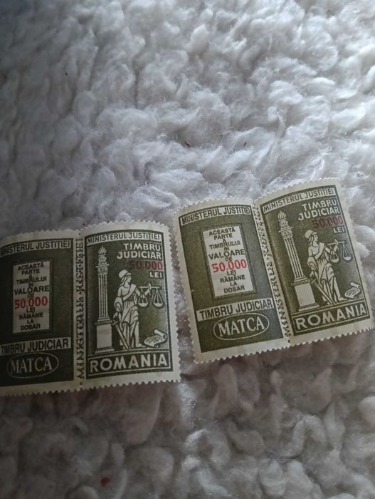 2 Timbre a câte 50.000 lei la prețul de 150lei una 250 amândouă