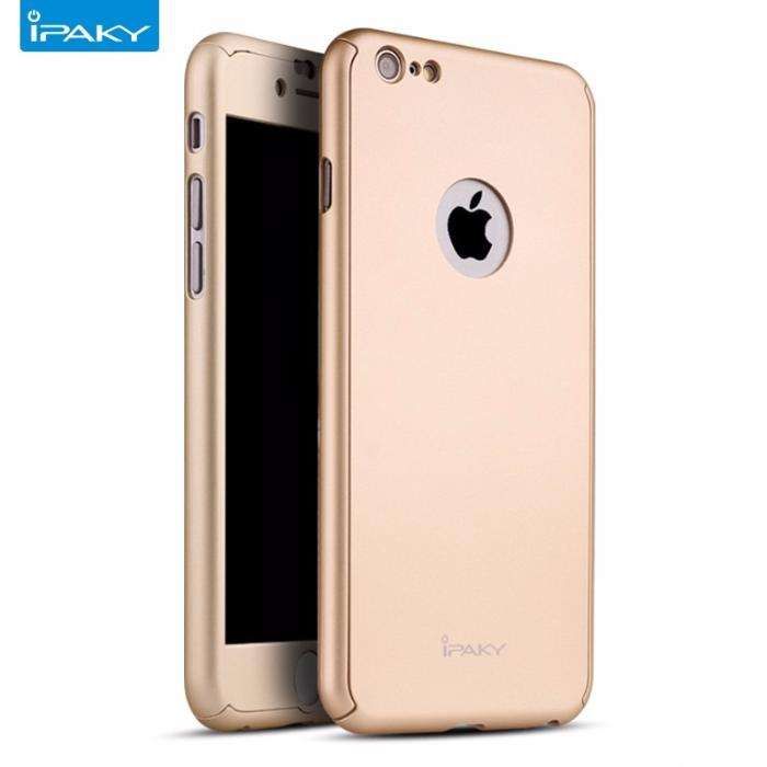 Husa 360º iPaky pentru iPhone 6/6S cu folie de protectie - Gold