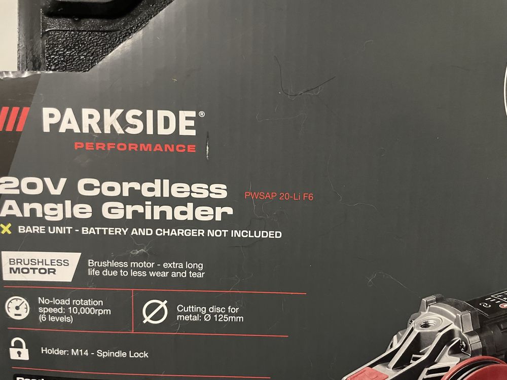 PARKSIDE PERFORMANCE Акумулаторен Ъглошлайф PWSAP 20 Li F6