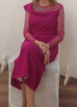 Rochie elegantă de seară, midi, cu insertii, Effect Fashion mar 38