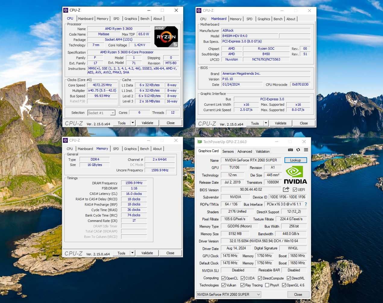 Kомпютър за игри/AMD Ryzen 5 3600/RTX 2060 8GB/RAM 16GB/SSD