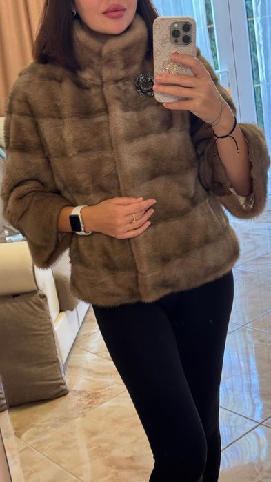 Късо палто от норка.Визон.Яке от норка.Естествена кожа с косъм.
