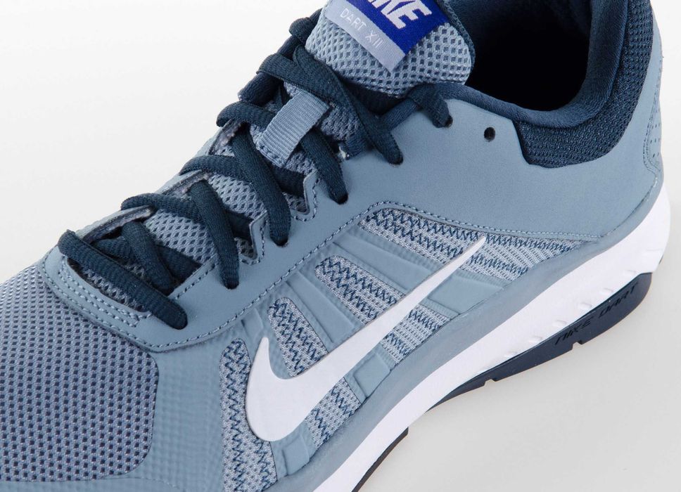 adidasi Nike Dart 12, Alb/Gri/Bleu, 44 -> NOU, SIGILAT