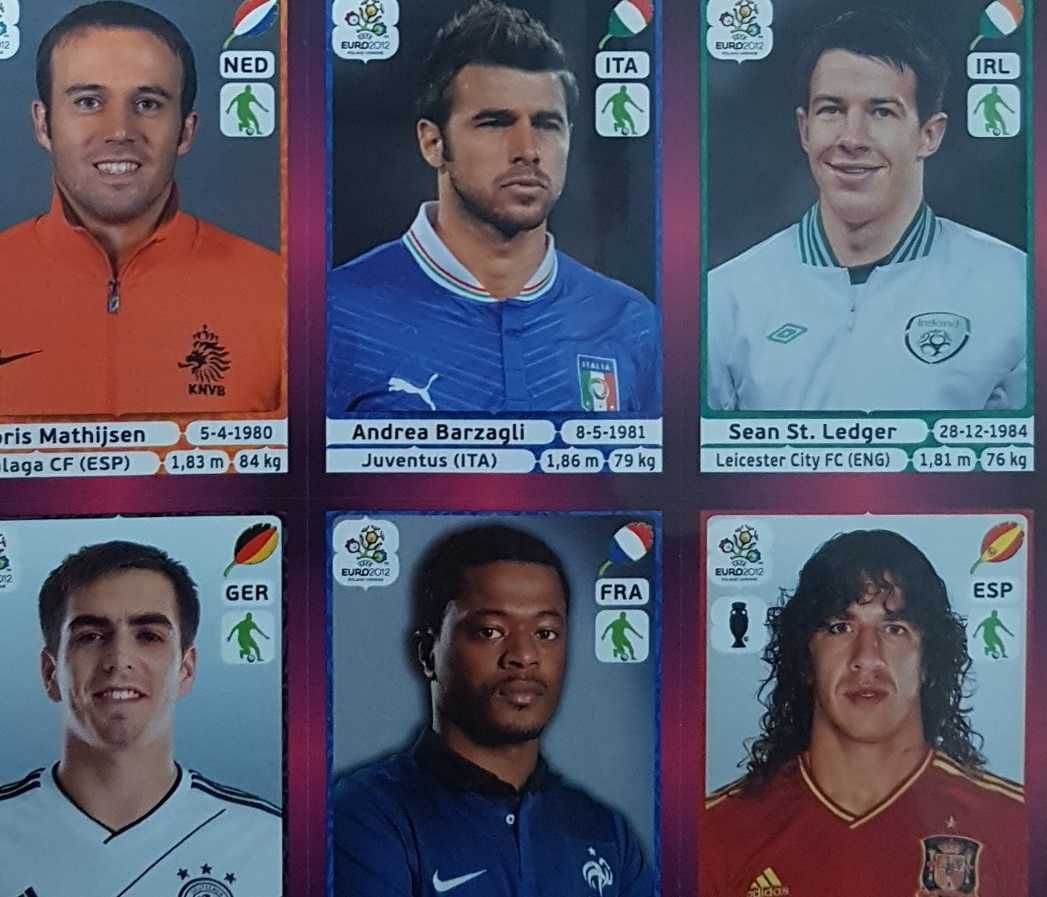 Stickere sheet Euro 2012 (Puyol, Lahm, Evra etc.)