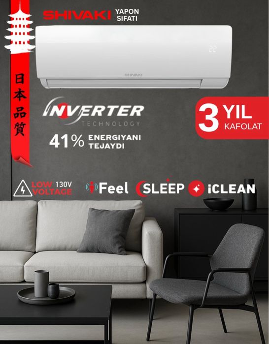 Konditsioner shivaki 12 inverter artel