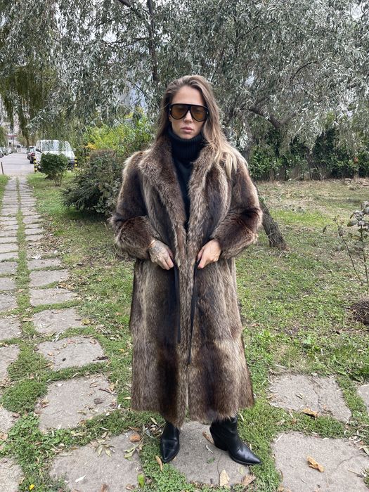 Haina lunga din blana naturala de raton