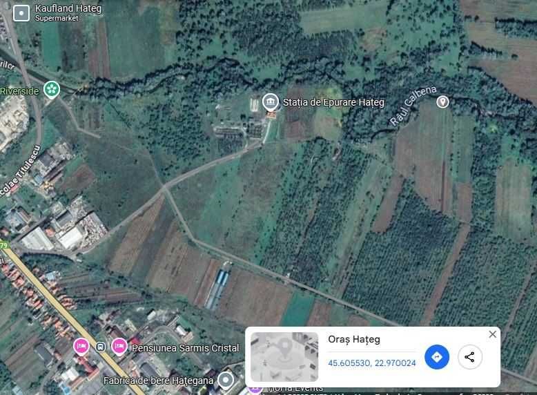 Teren plat cu deschidere la rau, optiune trecere intravilan, Hateg