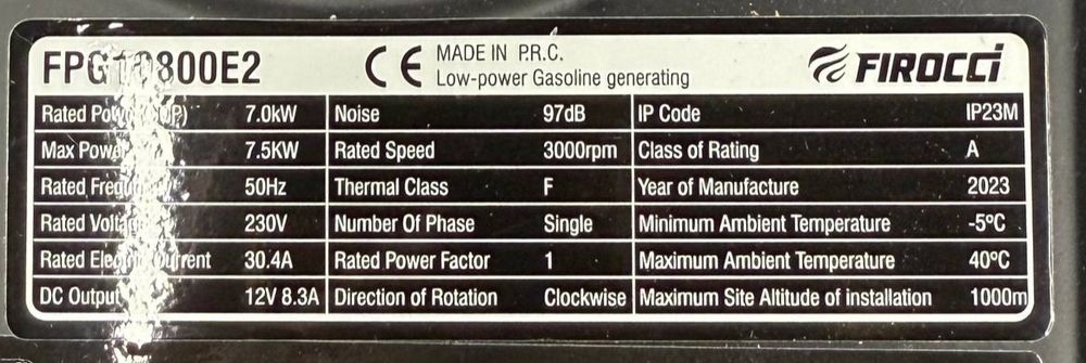 Генератор Firoci 7,5kv avr