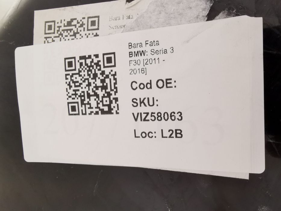 Предна броня БМВ Серия 3 Ф30 / BMW Seria 3 F30 Оригинална резервна час