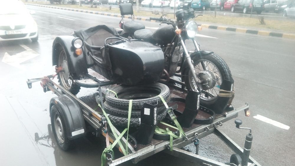 Transport motocicleta cu remorca specializata