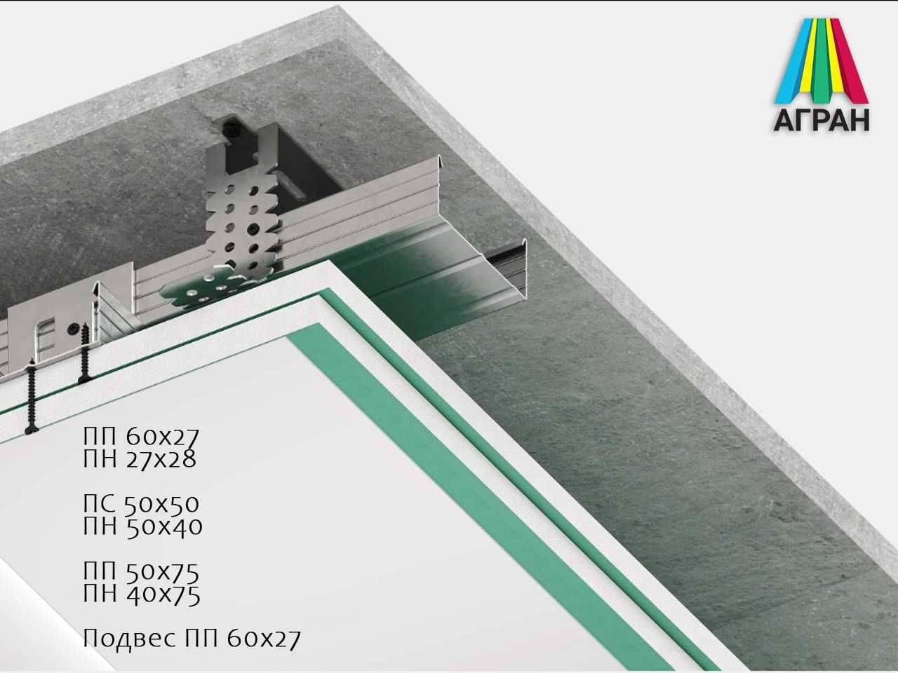 Профиль для гипсокартона от производителя ТОО "АГРАН".