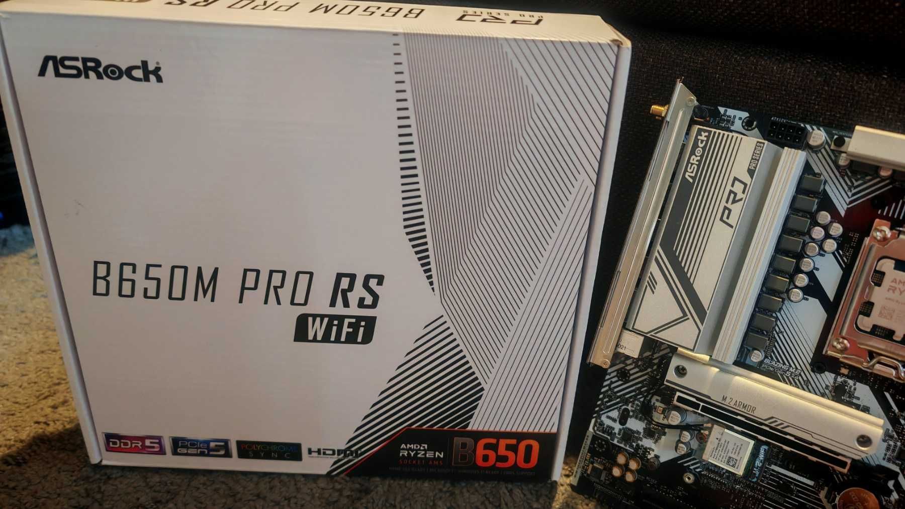 ASRock B650M Pro RS WIFI +  Ryzen 5 7600X3D шестядрен (5.2GHz] AM5
