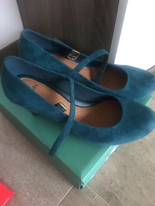 Дамски обувки Clarks 39 номер синьо зелено