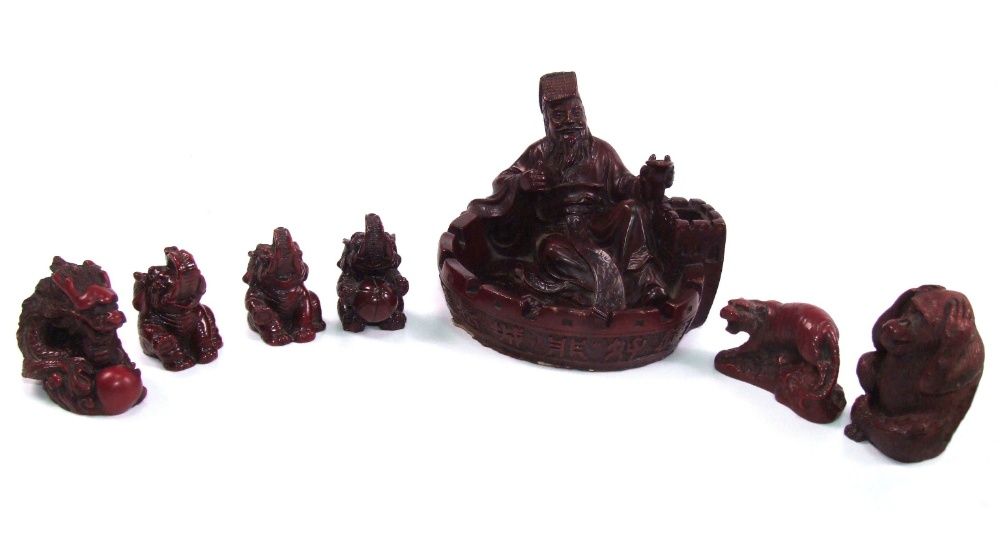 SET 7 figurine - statuete asiatice de colectie, stare perfecta, 6 poze