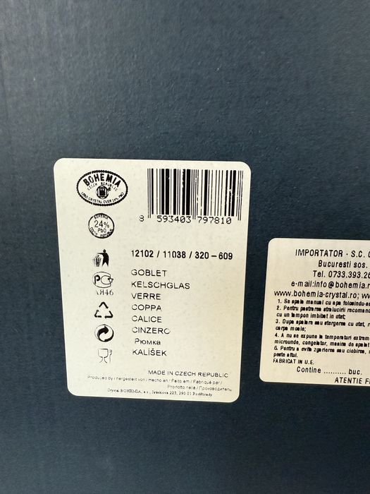 Pahare vin cristal bohemia Brixton