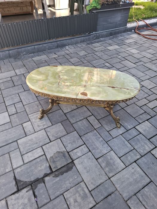 Vand masuta bronz cu blat din onix