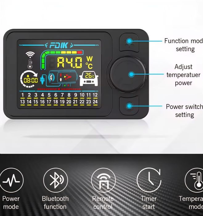 Incalzitor Aer Diesel FDYK 8KW : 12V&24Vcc/220Vca Silențios Bluetooth
