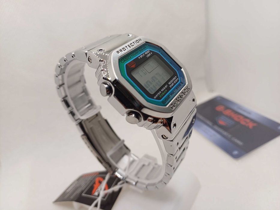 Ceas barbati Clasic Casio g shock gmw b5000pc Silver Blue Nou,Garantie