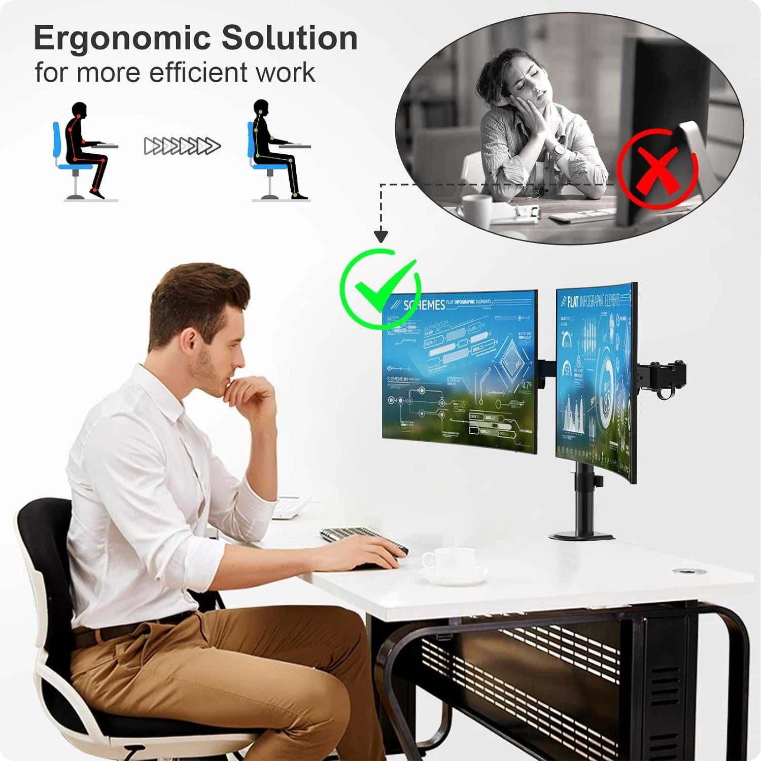 Suport monitor pentru doua monitoare 13 - 32'