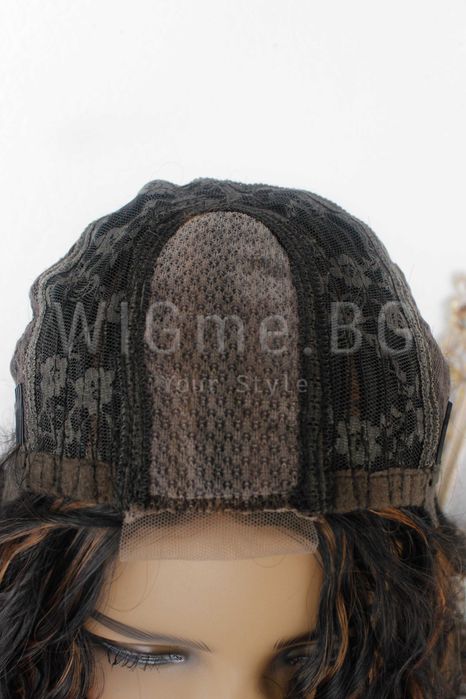 Дълга обемна чуплива тъмнокестенява перука Елина