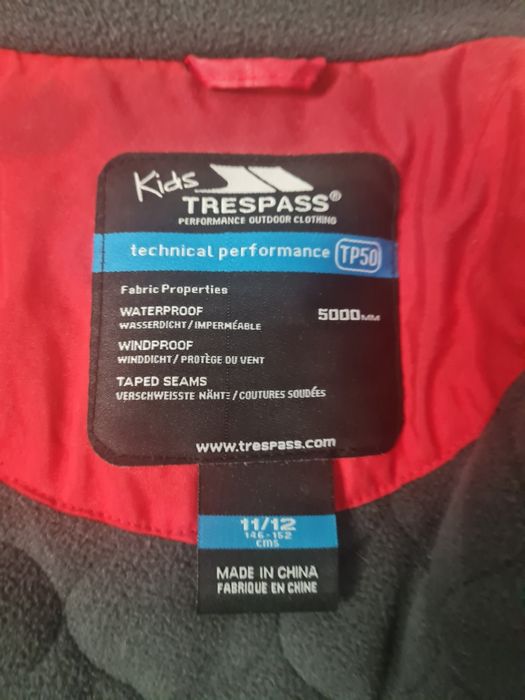 Geci ski, nevika și trespass 11-12 ani