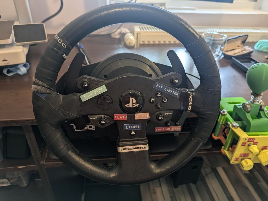 Thrustmaster T150 + T3PA + custom Shifter
