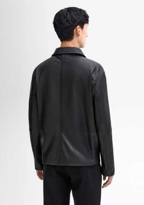 Jacheta geaca piele M L Massimo Dutti NOUA piele naturala moale negru