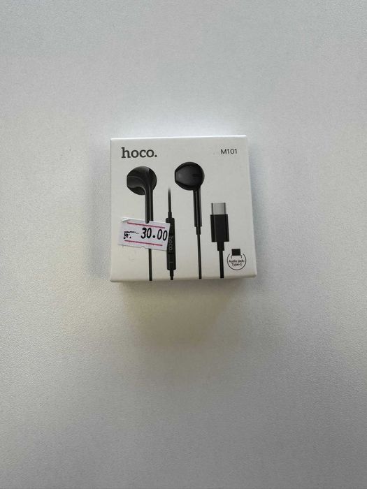 Căști Hoco cu Fir,Mufă Type-C, Microfon si Butoane de control, Negru