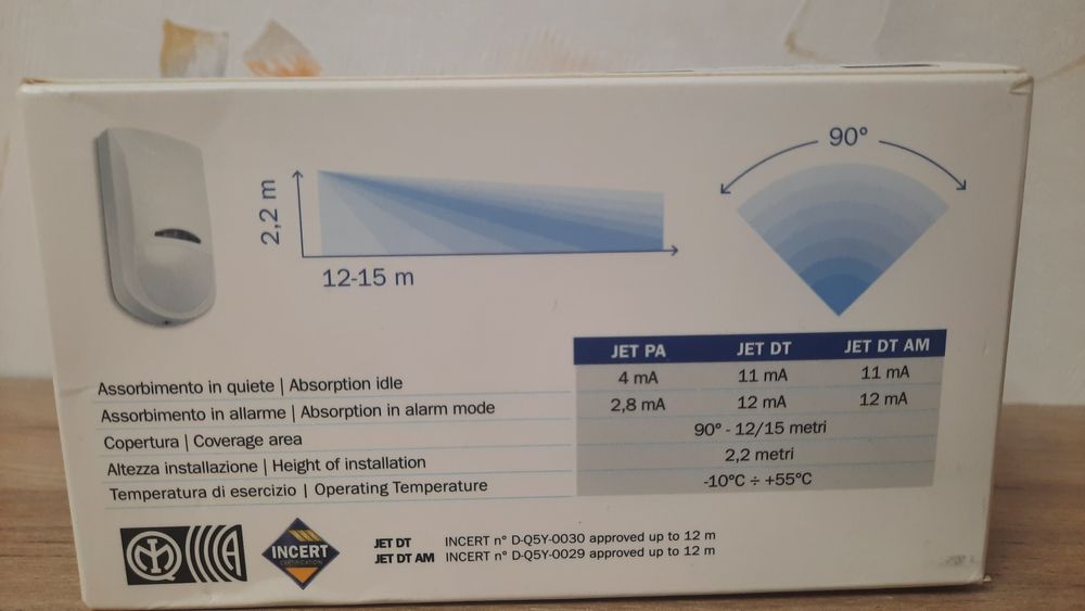 Detectori prezența JET DT, PIR de interior cu dubla tehnologie