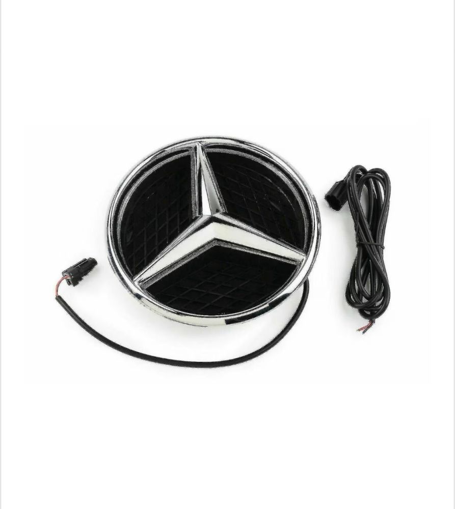 Emblema Led Mercedes 18.5 cm negru lucios sau chrom