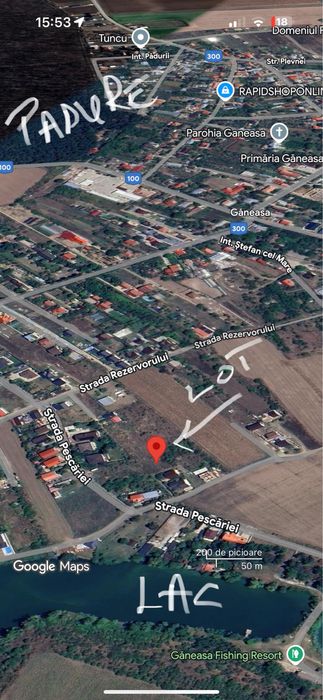 Teren intravilan Bucuresti-ILFOV Ganeasa,utilitati, padure, lac