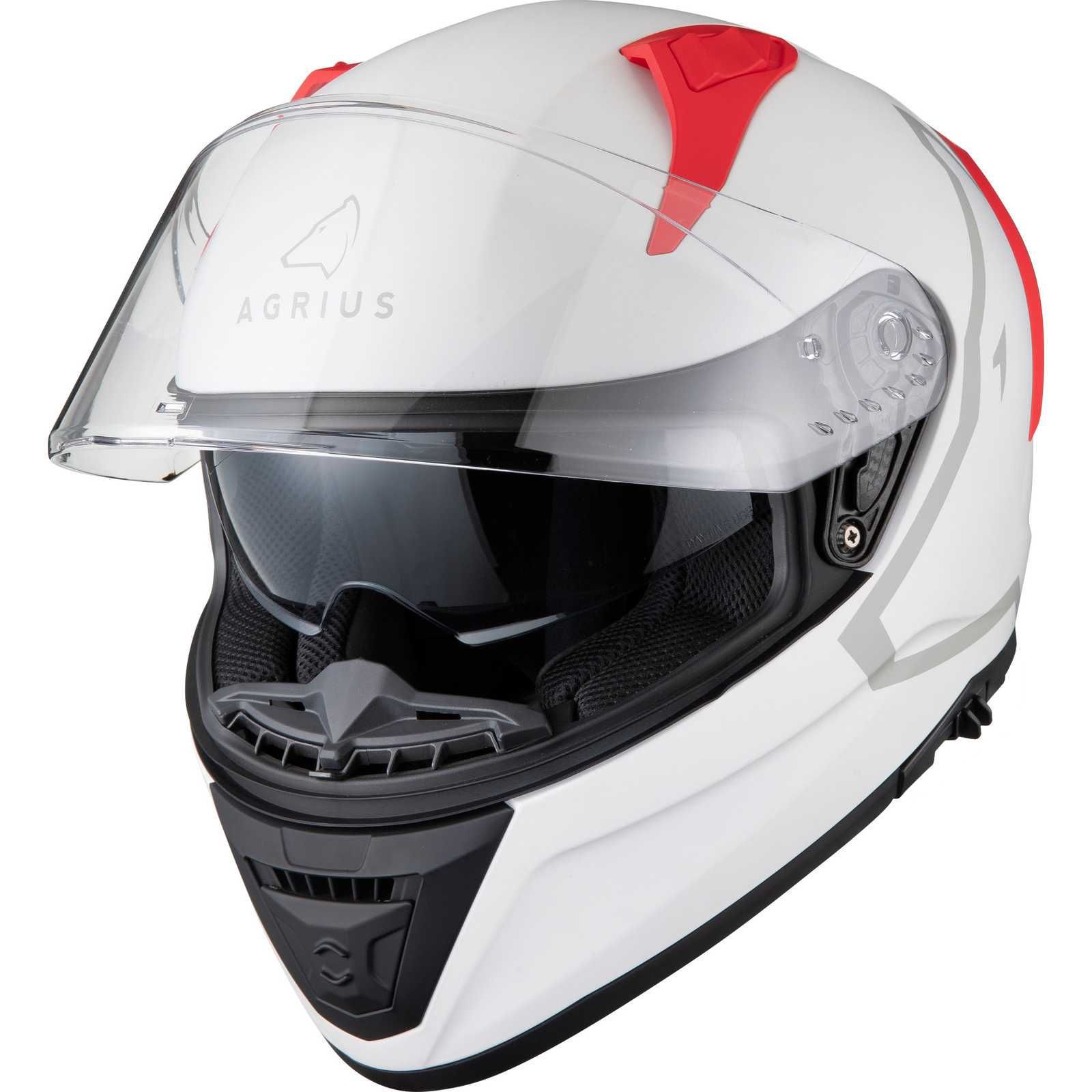 Casca moto integrala full face Agrius Storm Shield Alb - cu ochelari