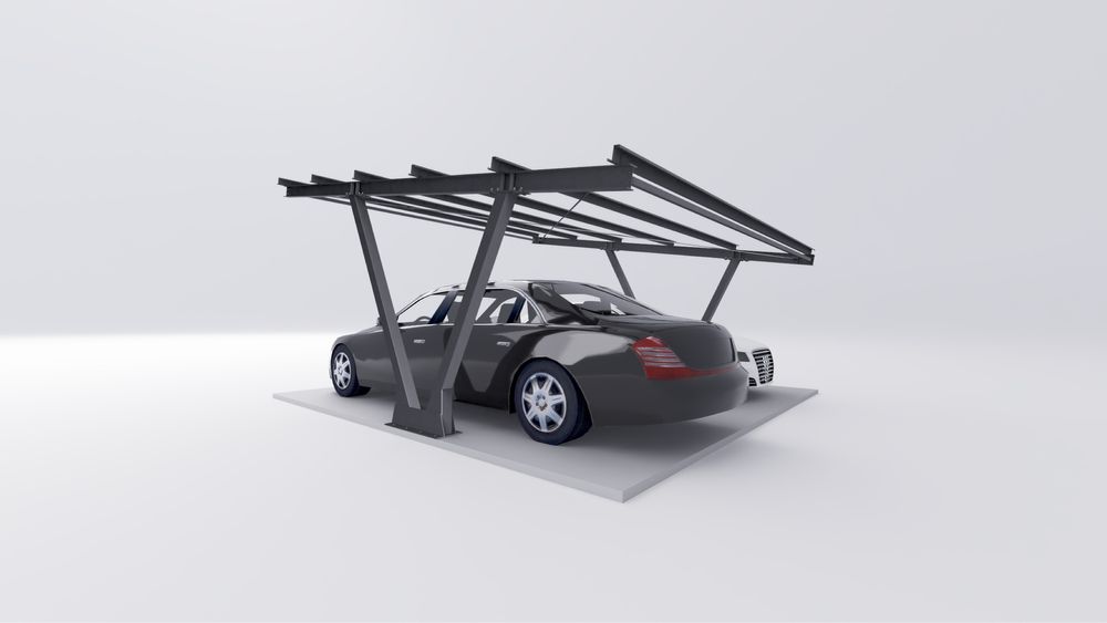 Structura Carport metalic fotovoltaic 6x5 2 masini