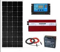 kit solar panou 100W-200W invertor 3000W cabana, rulota, iluminat