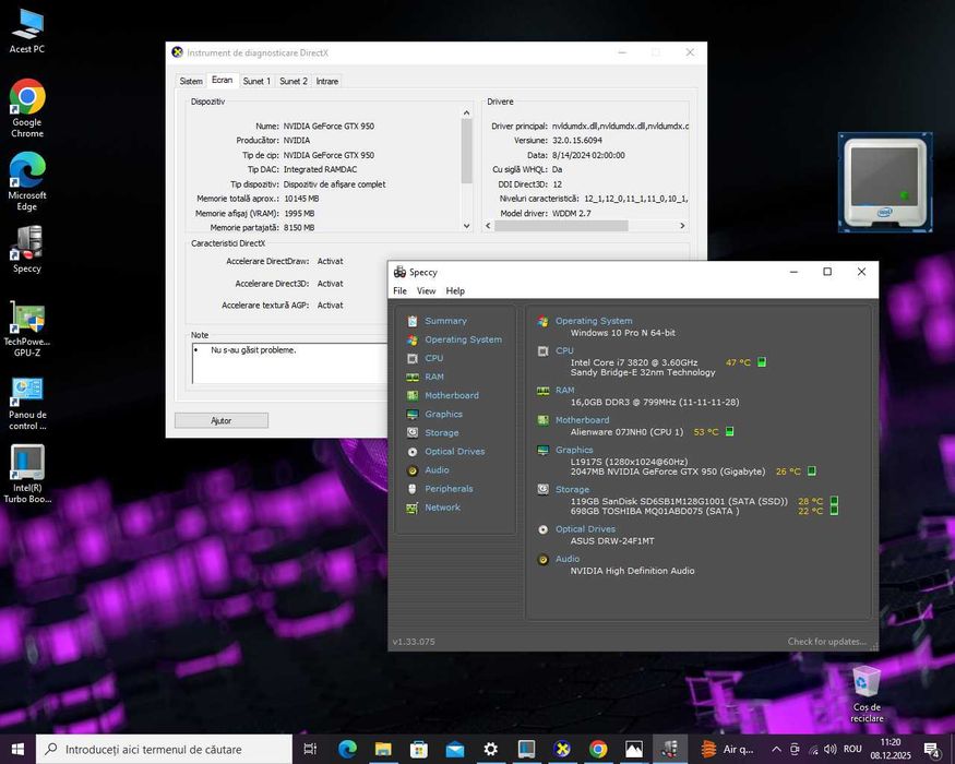 AlienWare i7 3820 16gb ddr3 Gtx 950 Ssd+hard calculator gaming unitate