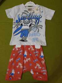 Compleu tricou pantaloni scurti. Costum bebe. 9-12 luni